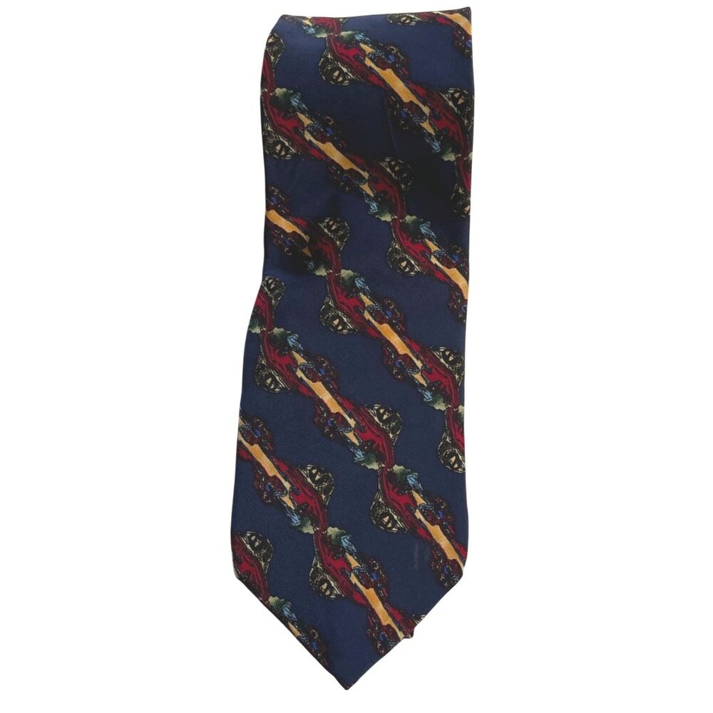 J. Garcia Silk Tie Parrot & Frogs Collection Five Made In USA Automotive Pattern